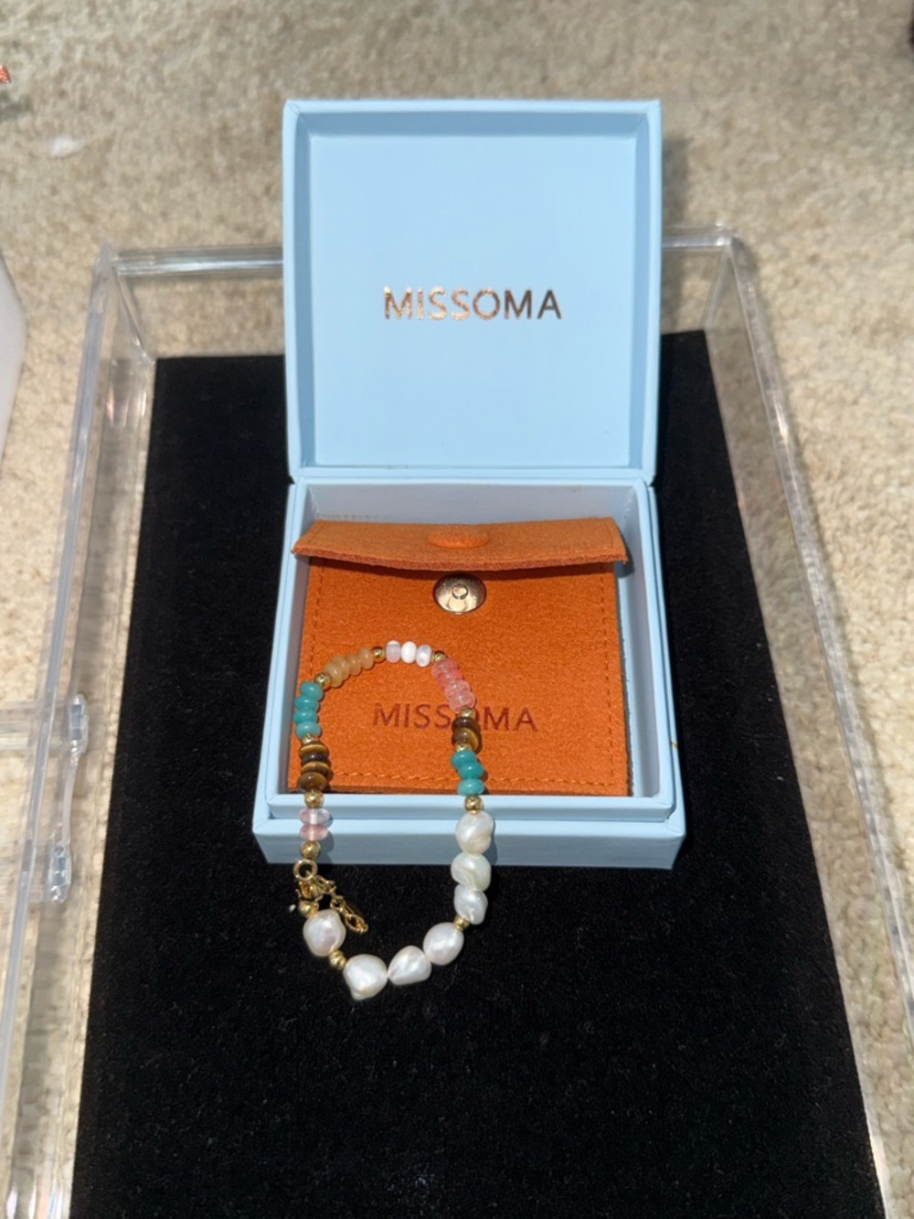 Genuine Missoma Good Vibes 18K Plated Beaded Pearl Bracelets
